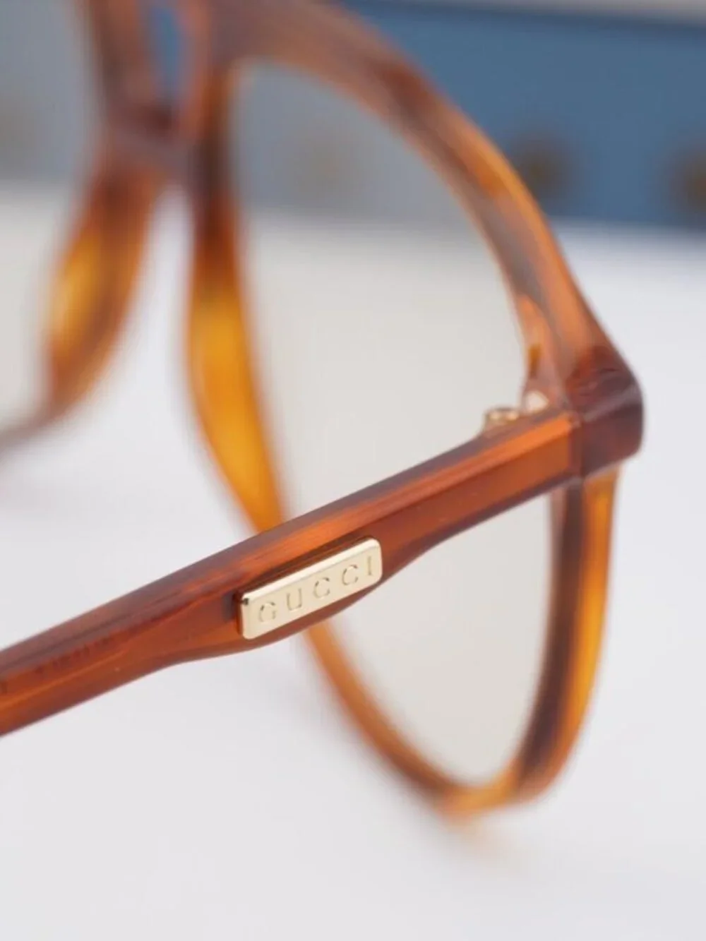Gucci GG0264S 001 Aviator Sunglasses - Havana / Yellow